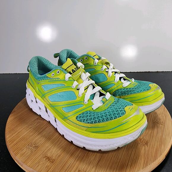Hoka One One Conquest 2 Low Sz 8 Womens 009498 Green Synthetic Running Sneakers - Picture 2 of 9